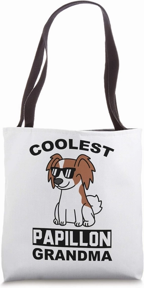 Coolest Papillon Grandma Dog Tote Bag