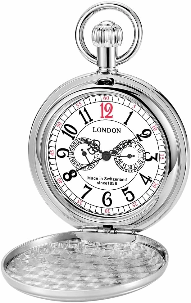 Copper Pocket Watch Steampunk Mechanical London Hand Wind Mens Watches with Chains & Boxs