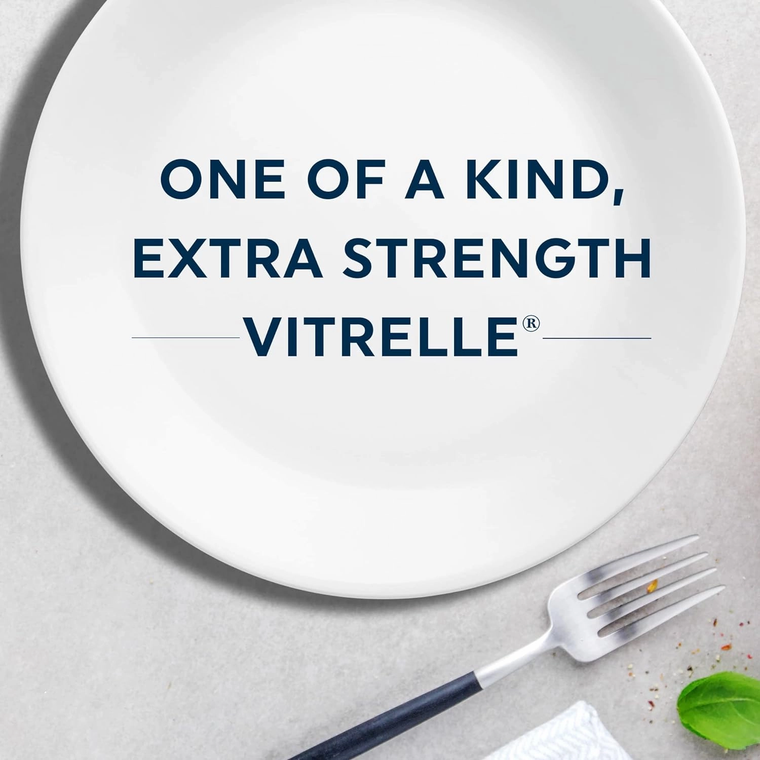 Corelle Vitrelle 8-Piece (6.75") Salad Appetizer Plates Set, Triple Layer Glass and Chip Resistant, Lightweight Round 6-3/4-inch Plates, Winter Frost White