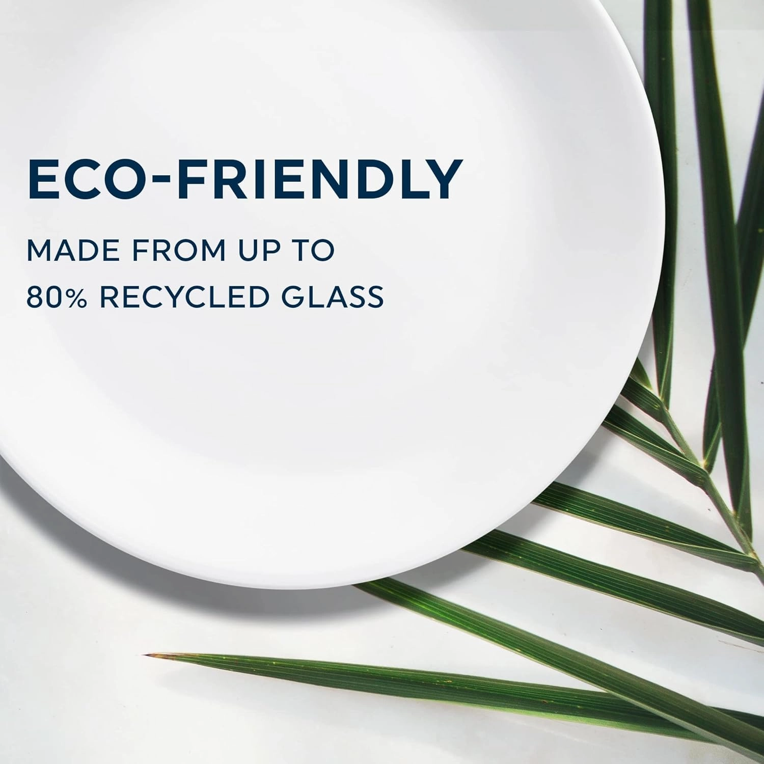 Corelle Vitrelle 8-Piece (6.75") Salad Appetizer Plates Set, Triple Layer Glass and Chip Resistant, Lightweight Round 6-3/4-inch Plates, Winter Frost White