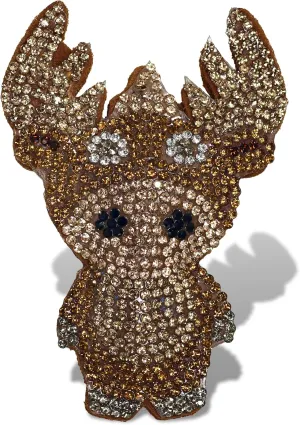 COTA Global Moose Sparkling Fridge Magnet - Brown Fridge Magnets Rhinestone Decor, Wildlife Decor Cute Fridge Magnet for Whiteboard, Locker Accessories and Cute Magnets for Office – 3.25 Inches