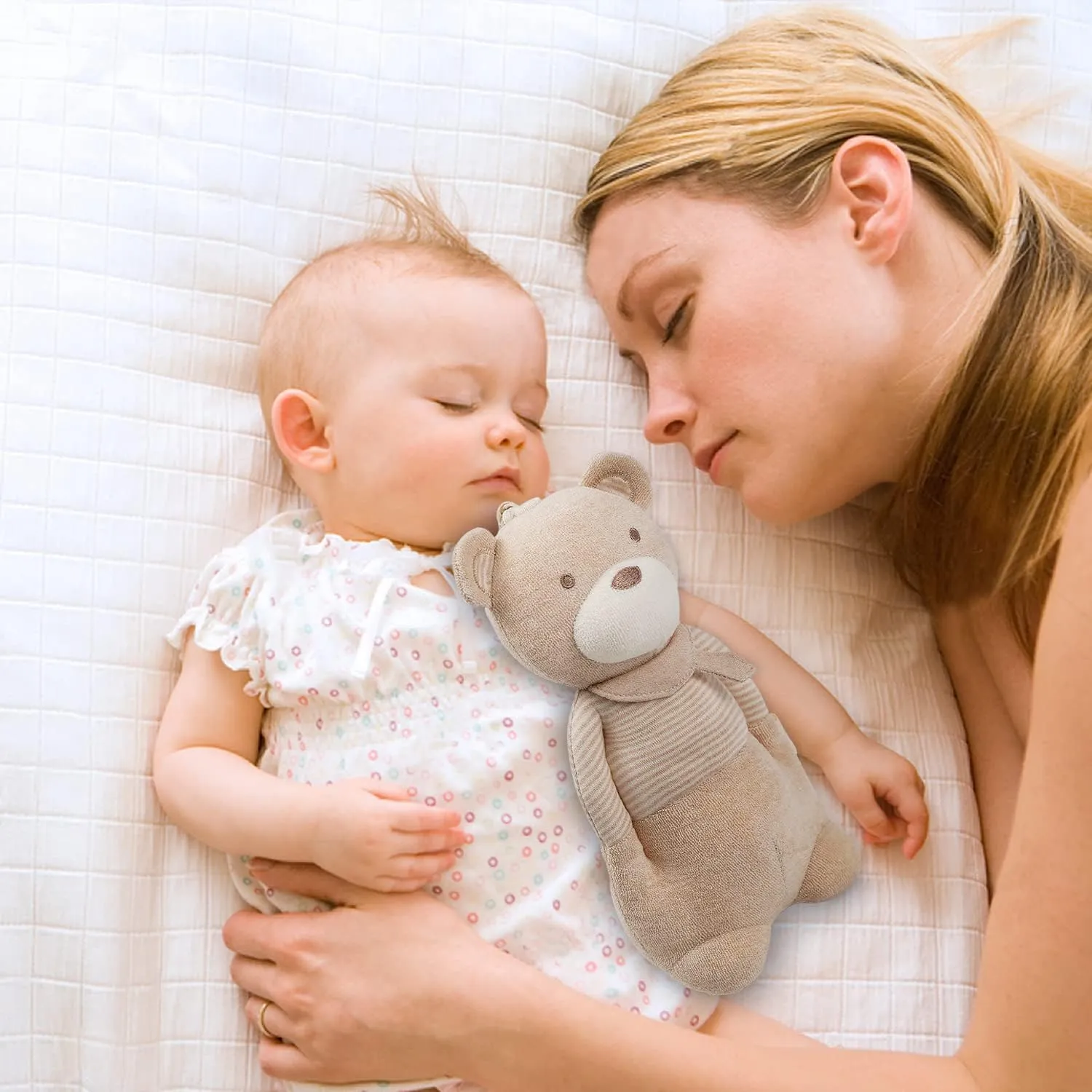 COTTONEBEBE Organic Baby Toys, Stuffed Animal Toy with Lullaby Music for Infant Babies 0 3 6 12 to 36 Months Boy & Girl,Ideal Gift for Newborn (Mr.Bear, Cotton)