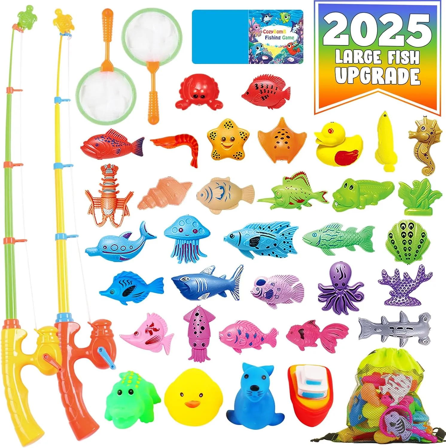 CozyBomB™ Magnetic Fishing Toys for Kids   Extra 4 Poles