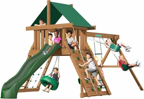 Creative Playthings Northbridge Pack 1 Wooden Swing Set (Made in The USA), Includes Climbing Wall for Kids, Playground Swings and Slide, and Tire Swing, 22 x 12 x 11 ft