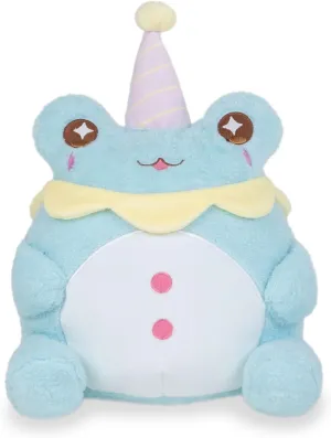Cuddle Barn PlushGoals - Clown Wawa Blue Kawaii Cute Soft Frog Plush Toy, 9 inches