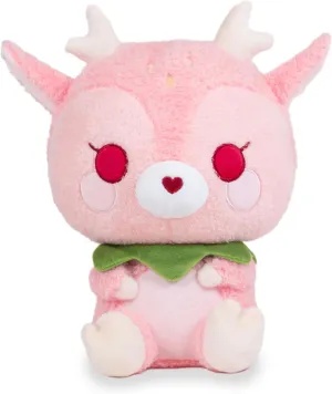 Cuddle Barn PlushGoals - Dearie The Strawberry Deer Kawaii Cute Pink Plush Stuffed Toy, 10 inches