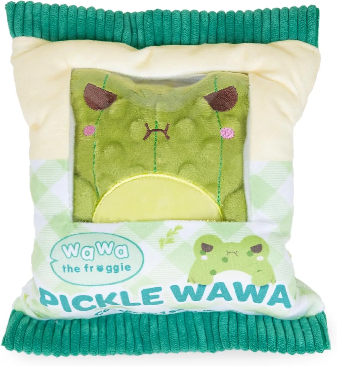 Cuddle Barn PlushGoals - Pickle Wawa Kawaii Cute Soft Green Frog Plush Toy, 9 inches