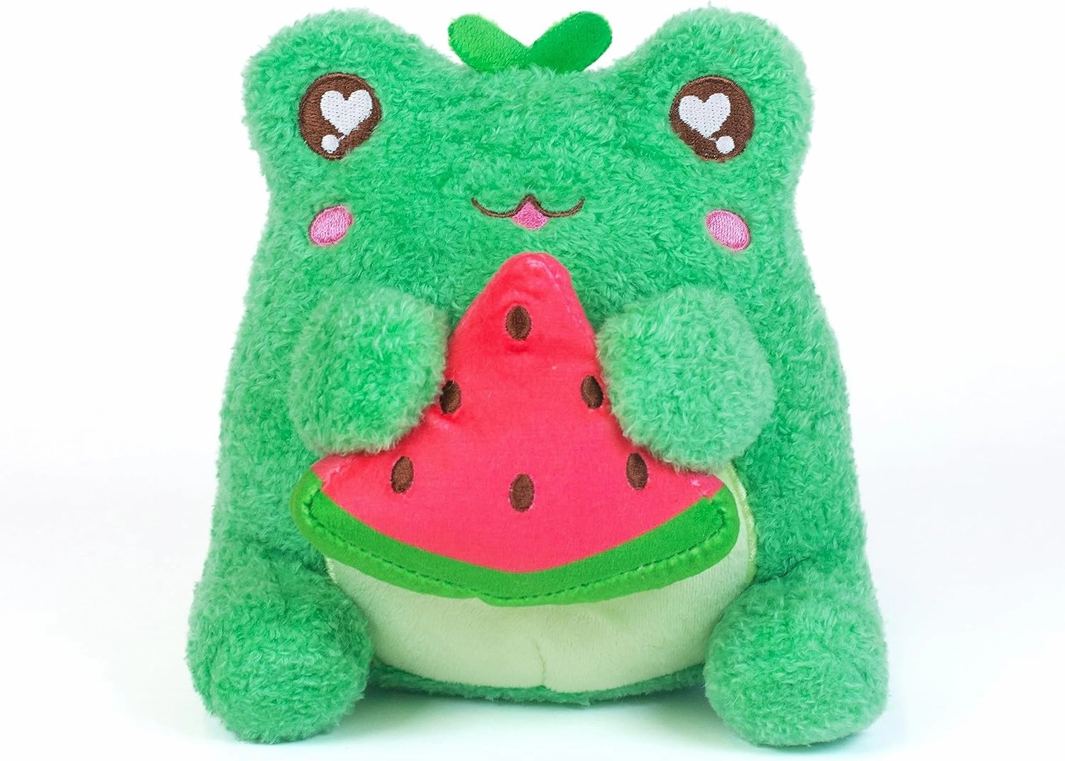 Cuddle Barn PlushGoals - Watermelon Munch Wawa The Froggie Soft Green Scented Stuffed Kawaii Frog Animal Plush Toy, 6 inches