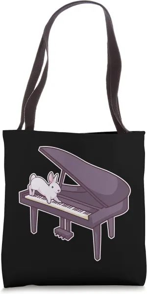 Cute Grand Piano Player Pianist Musician I Hare Rabbit Tote Bag