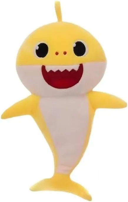 Cute Shark Plush Toy, Musical with Light-Up Feature, Pink Blue Yellow, Kids Stuffed Animal (Yellow)