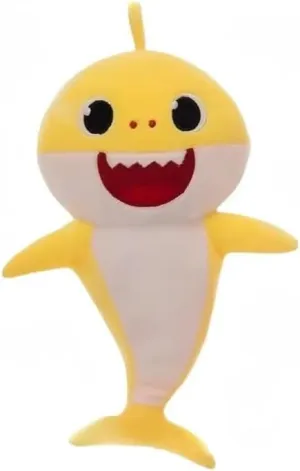 Cute Shark Plush Toy, Musical with Light-Up Feature, Pink Blue Yellow, Kids Stuffed Animal (Yellow)
