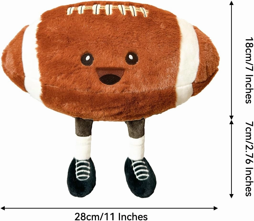 Cute Football Plush Pillow Toy,Football Stuffed Animal for Sofa/Bedroom Decor, Sports Throw Pillow,Themed Birthday Gift for Boys Girls Football Fans(Football 9 Inch)