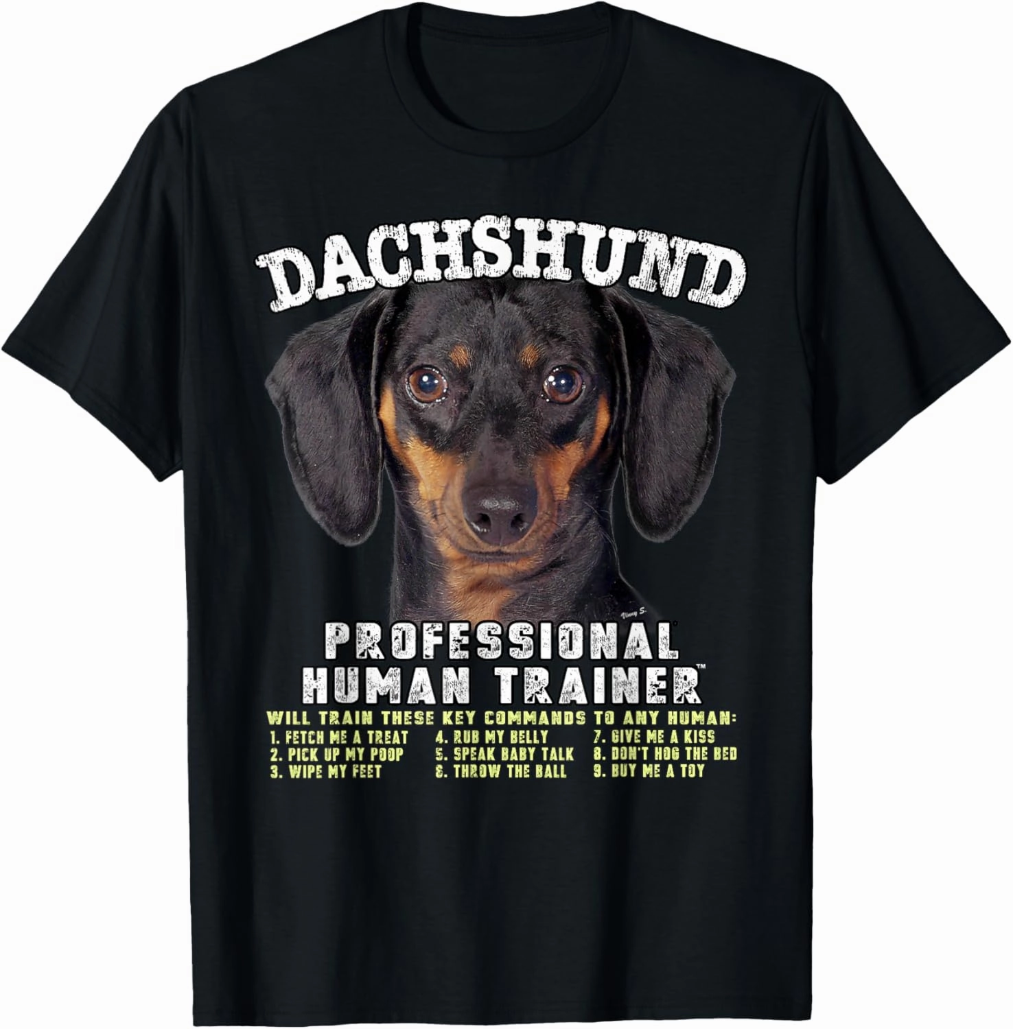 Dachshund Black Tan Professional Human Trainer T-Shirt