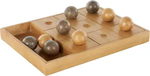 Deco 79 Wood Home Decor Game Set Decorative Board Game with 9 Balls, Board Game 12" x 16" x 2", Brown