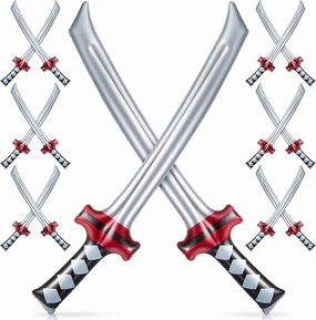 Deekin 24 Pcs Inflatable Ninja Samurai Sword Inflatable Swords Inflated Katana Sword Toy Blow up Samurai Toy Costume Accessories for Girls and Boys Birthday Ninja Theme Party