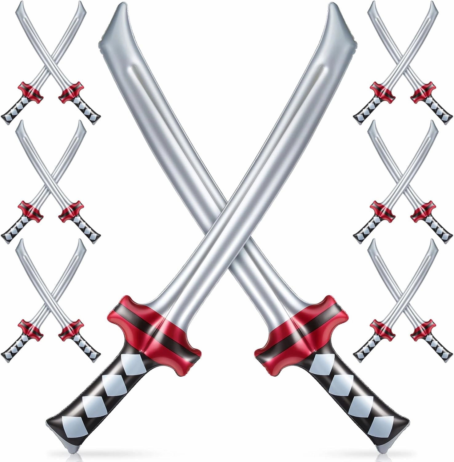 Deekin 24 Pcs Inflatable Ninja Samurai Sword Inflatable Swords Inflated Katana Sword Toy Blow up Samurai Toy Costume Accessories for Girls and Boys Birthday Ninja Theme Party