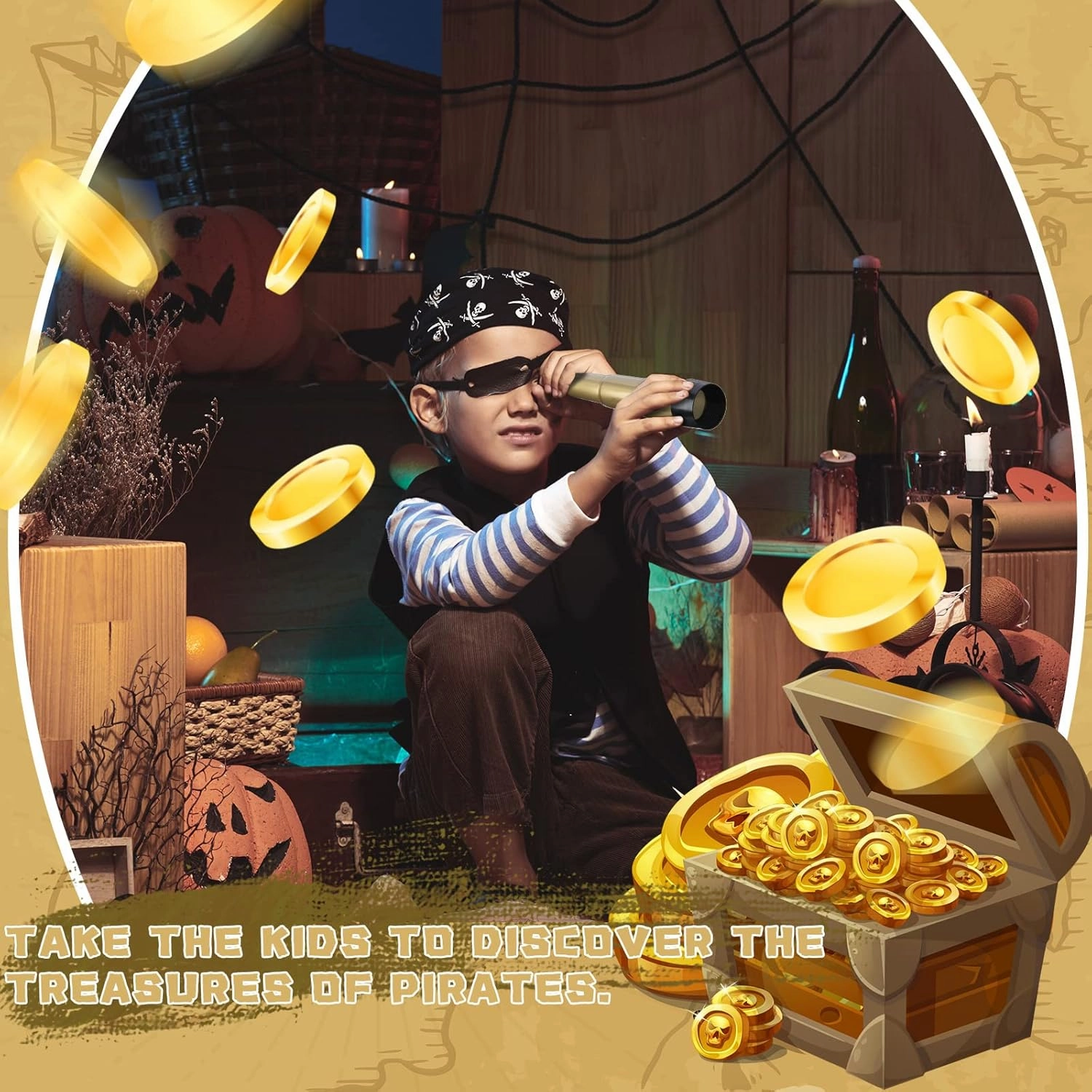 Deekin 24 Pcs Pirate Telescope Bulk for Kids Pirate Party Favors Toy Telescope Toddler Spyglass Mini Treasure Toys for Halloween Birthday Party Decorations