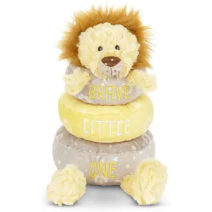 DEMDACO Brave Little One Lion 9" Yellow Stackable Plush Toy Stuffed Animal