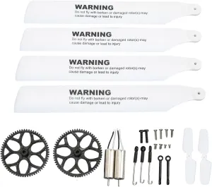 Dilwe RC Aircraft Gear Screw Kit,Durable RC Helicopter Motor Blade Gear Parts Kit for WLtoys XK K110s Remote Control Aircraft RC Helicopter Parts