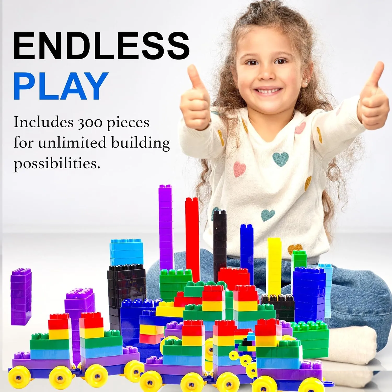Dimple Large Blocks for Toddlers/Kids Stackable, Multi-Colored, Interlocking Toys Safe, Non-Toxic Plastic Bright Colors, Waterproof Boys and Girls Age 3   (1200 Pieces)
