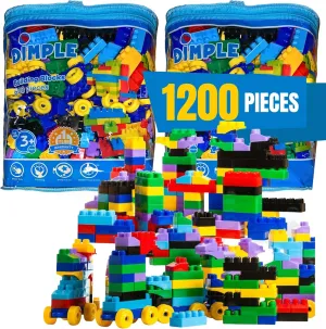 Dimple Large Blocks for Toddlers/Kids Stackable, Multi-Colored, Interlocking Toys Safe, Non-Toxic Plastic Bright Colors, Waterproof Boys and Girls Age 3   (1200 Pieces)