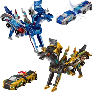 Dinosaur Collision Transforming Car Toy，Transformation Car Toy with Crash & Transform Feature ，for Boys and Girls |Party Gift for Birthday, Christmas