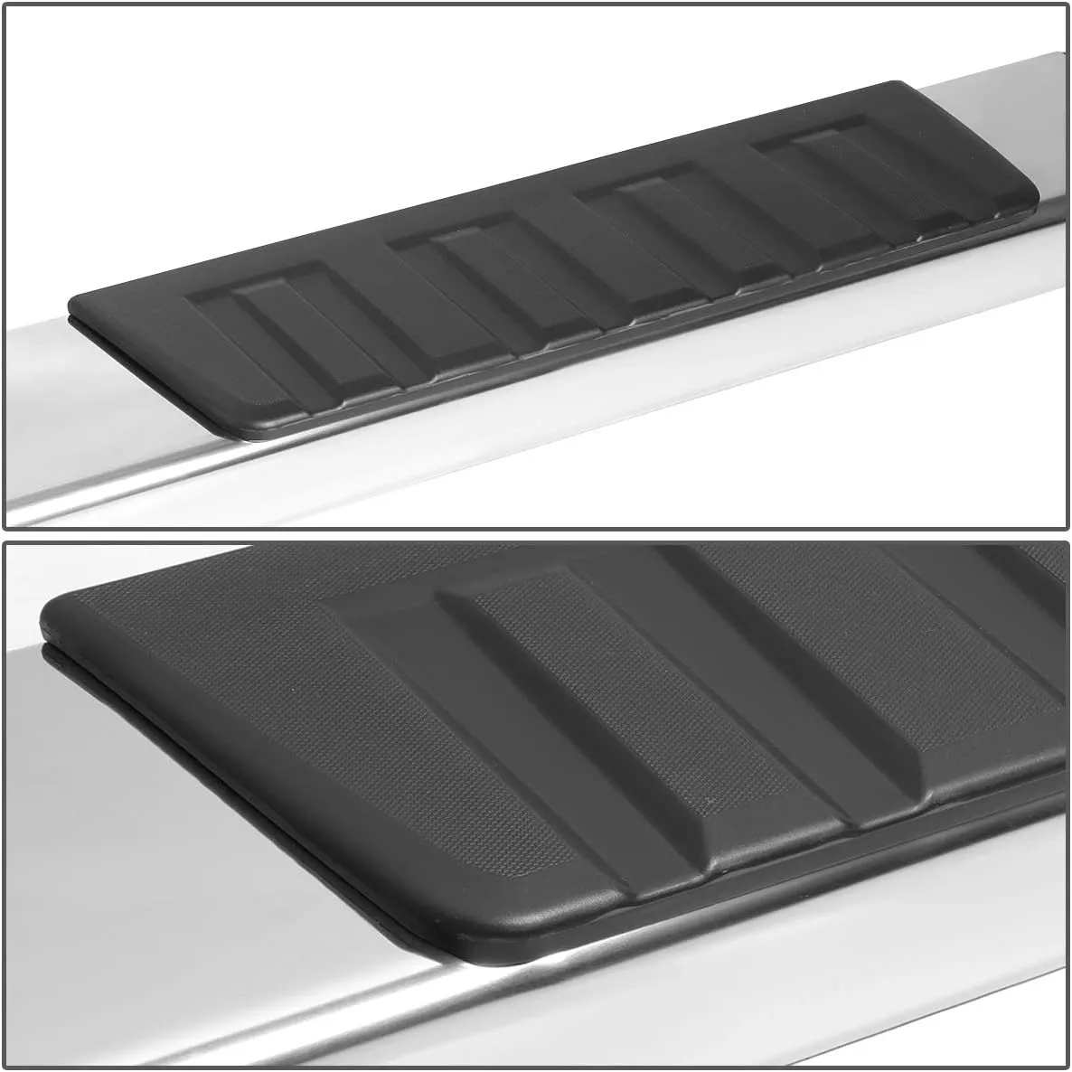 DNA MOTORING STEPB-ZTL-8018-ALSL Aluminum 6.25 Inches Extruded Board Silver Fit 07-18 Silverado Extended Cab, Silver/Black, Silver / Black