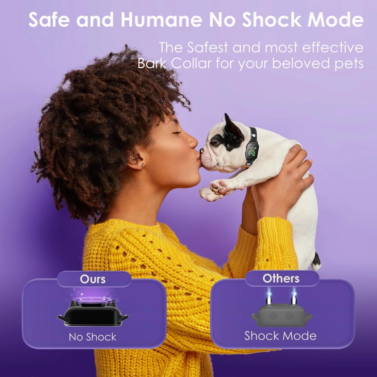 Dog Bark Collar 2 Pack,No Shock Rechargeable Smart Barking Collar for Small Medium Mini Dogs,Anti-Bark Collar for Small Dogs,Barking Collar with Beep Vibration Humane No Shock Barking Collar(2 Pack)