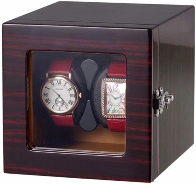Double Watch Winder Box for Automatic Watches Silent Motor 4 Rotation Modes Wood Shell Piano Paint Exterior
