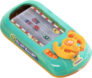 Driving Simulator for Kids, Simulation Steering Car Racing Adventure Toy with Steering Wheel, Steering Wheel Toy with Music and Vehicle Sound Effects, Driving Games for Boys 3＋Years Old (Green)