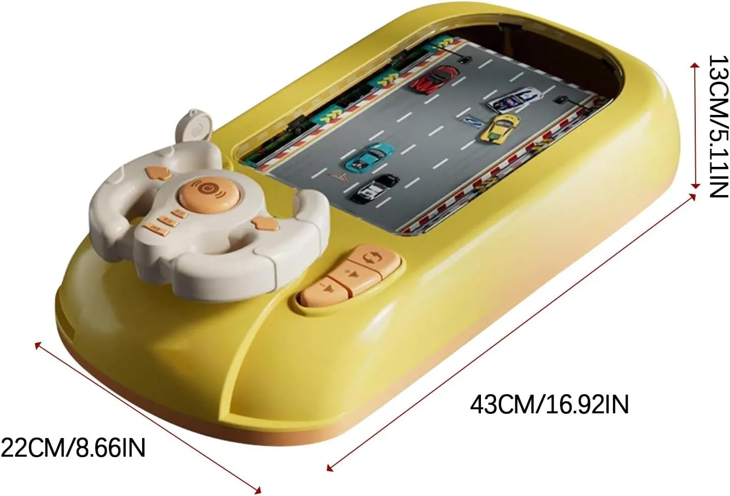 Driving Simulator Interactive Steering Wheel for Kids Toddler Simulated Driving Racing Car Game with Sound Musical Steering Wheel Toys Interactive Educational Racing Game for Kids 3  (Beige)