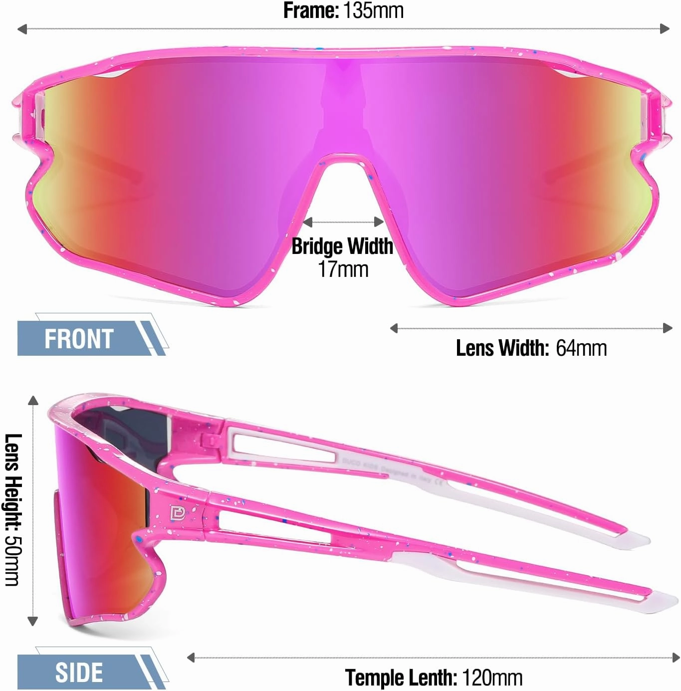 DUCO Kids Sunglasses Youth Baseball Sun Glasses Lightweight TR90 Frame UV400 Sports Cycling Shades for Boys Girls DK268