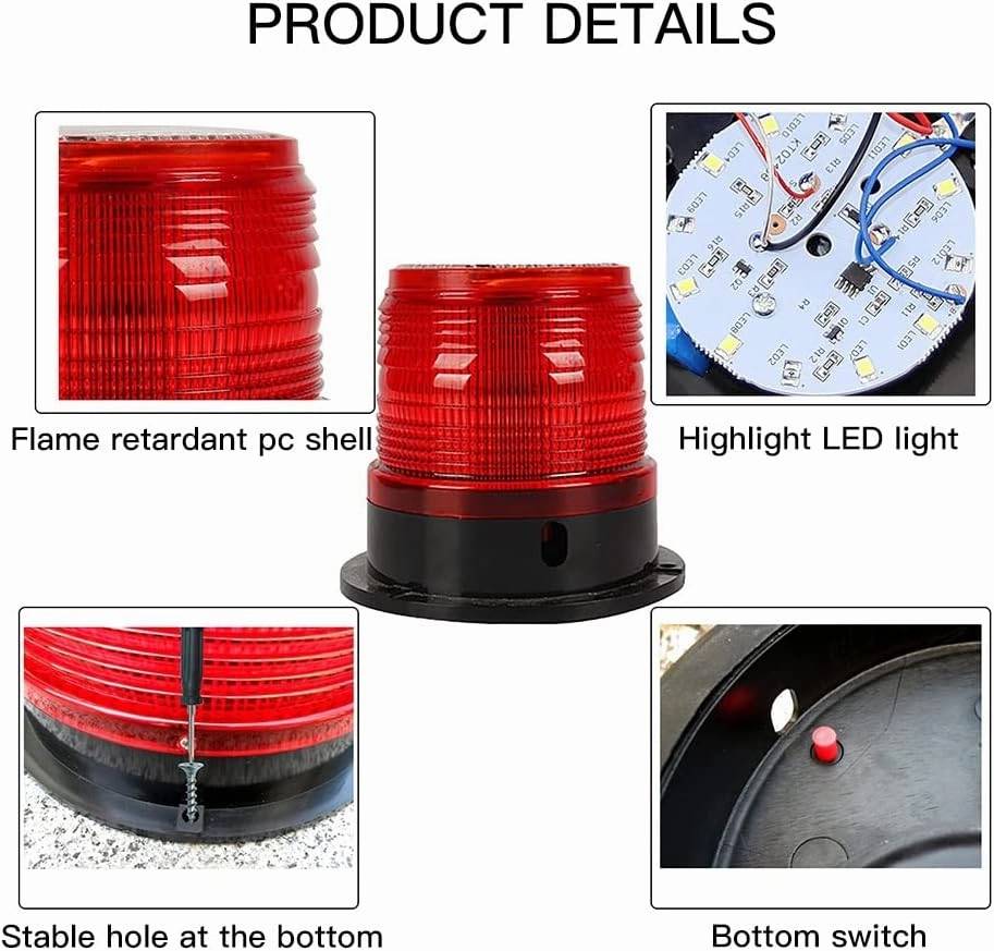 DYK&NX LED Anchor Light of Marine Boat Yacht Navigation with Solar Charging, PC Material, Waterproof and Dustproof for Boat Lights Bow and Stern (Color : White)