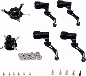 DYNWAVE RC Helicopter Cross Plate Set Aluminum with Bearing Lightweight Spare Part RC Aircraft Accessories for K124 K170, Black