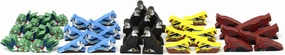 Easy-Pack of Painted Wood Bird Action Markers for Wingspan, Set A, 40 Pieces