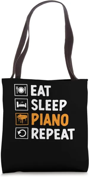 Eat Sleep Piano Repeat Pianist Pianos Pianists Tote Bag
