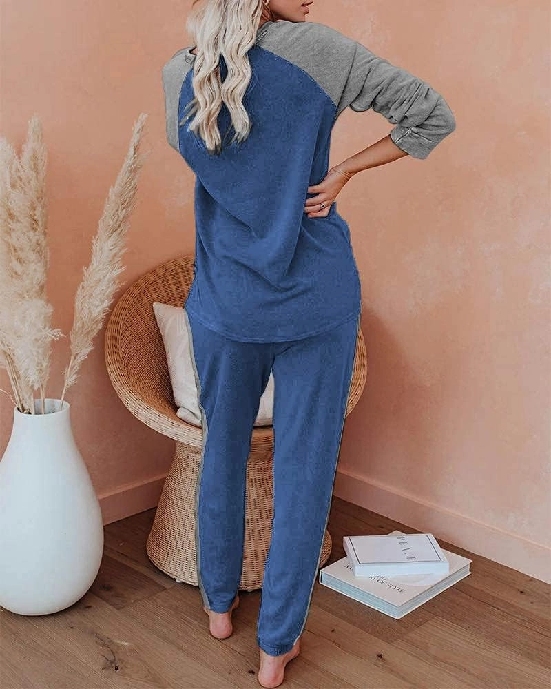 Ekouaer Women's Pajama Set Long Sleeve PJs 2 Piece Outfit Pullover Sleepwear Sweatshirt and Long Pants With Pockets
