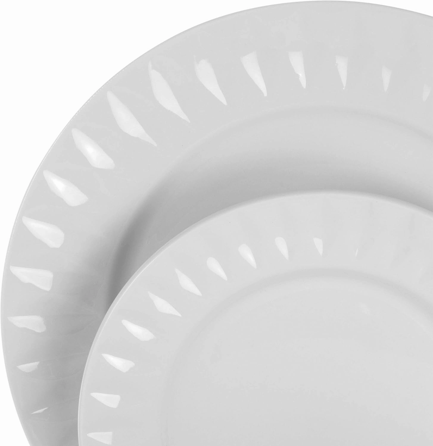Elama White Porcelain Dish Dinnerware Set, 18 Piece, Sienna