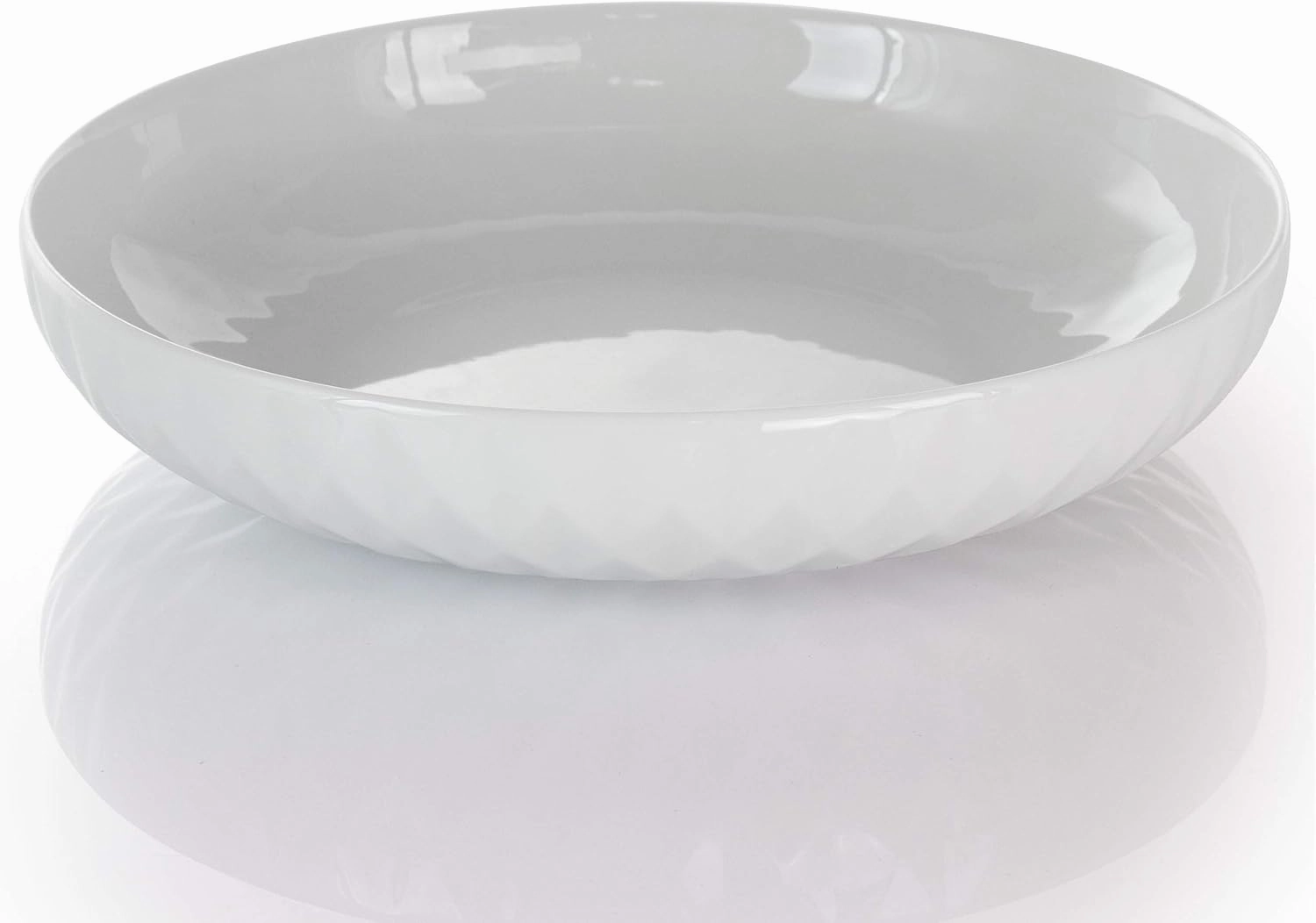 Elama White Porcelain Dish Dinnerware Set, 18 Piece, Sienna