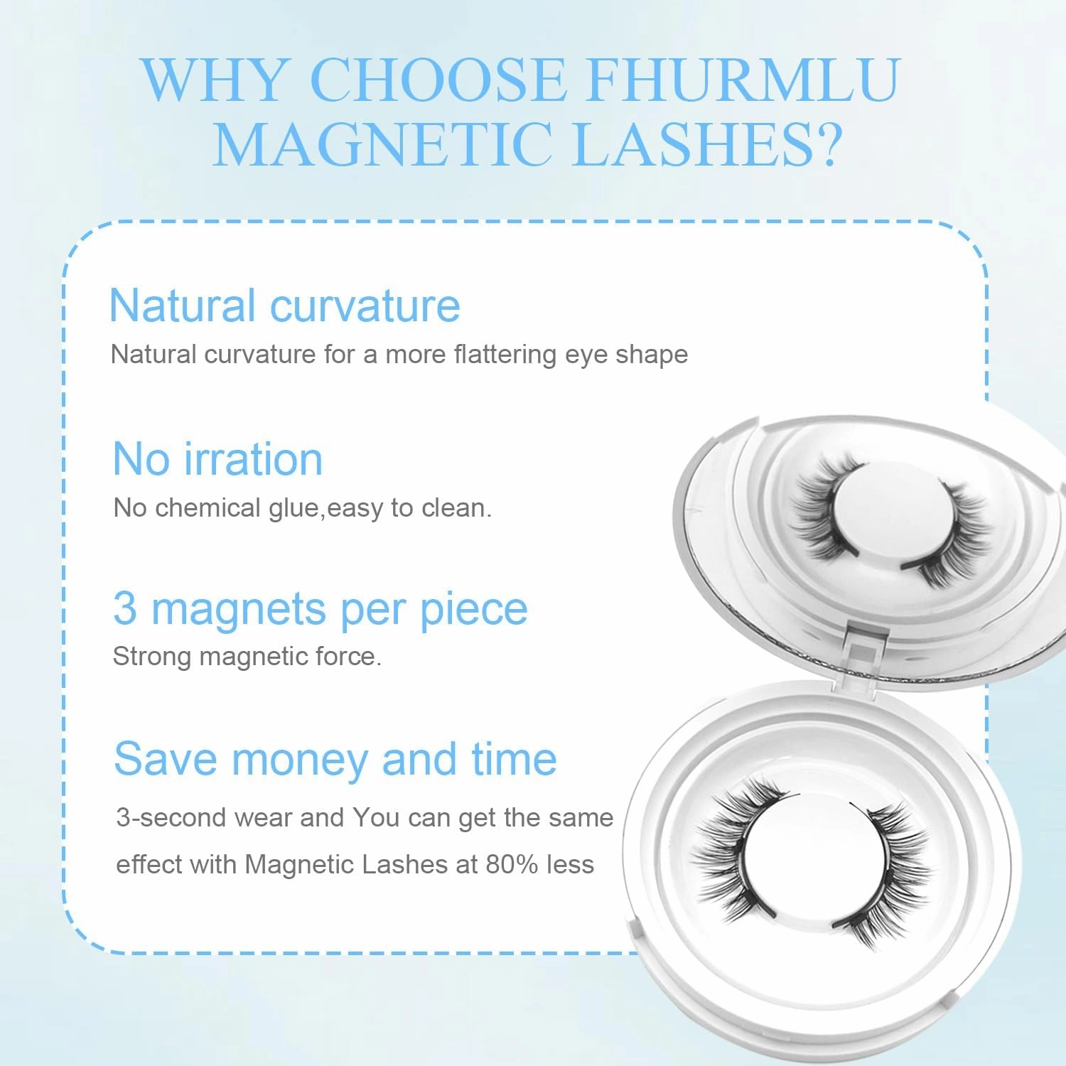 Elara Craft Magnetic Eyelashes with Applicator,Reusable Magnetic Eyelashes Natural Look,Easy to Wear and Remove Soft Lashes kit No Glue Needed for Women(Natural Fuller)
