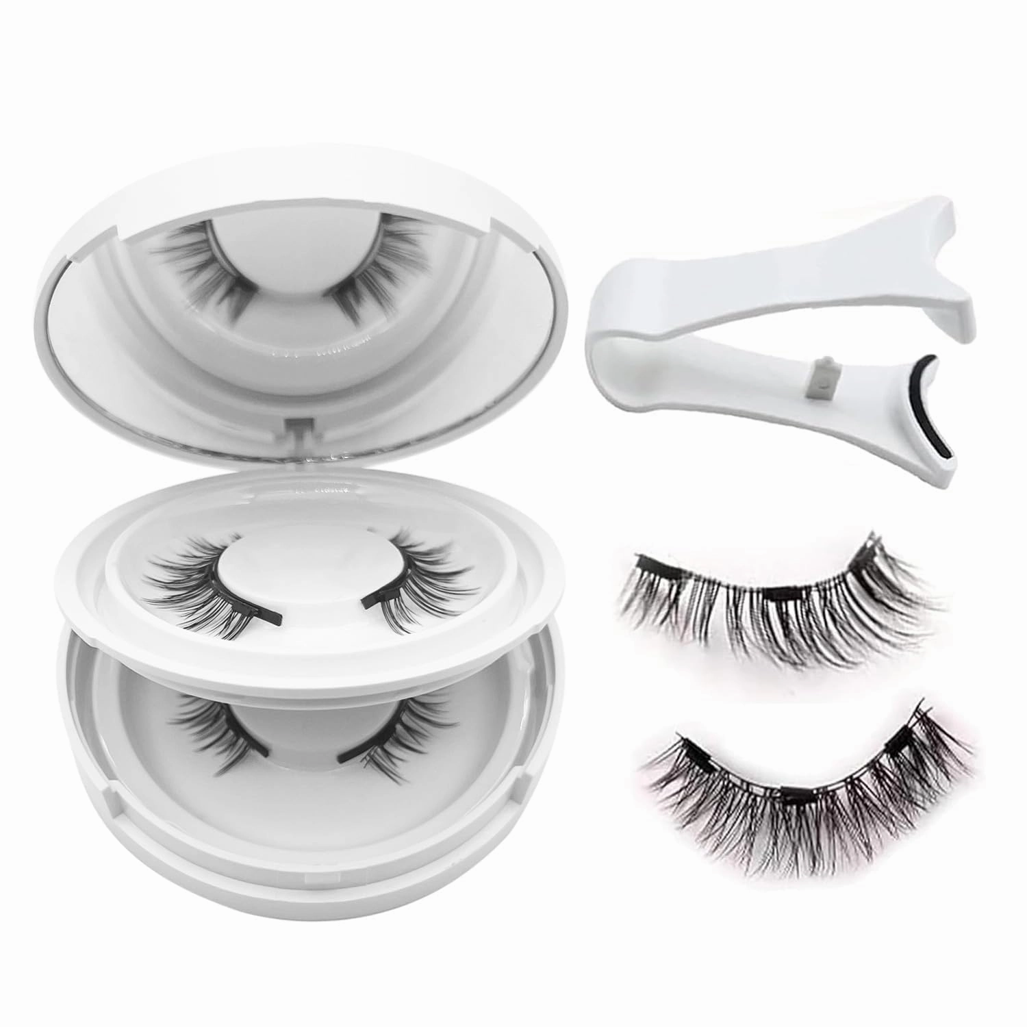 Elara Craft Magnetic Eyelashes with Applicator,Reusable Magnetic Eyelashes Natural Look,Easy to Wear and Remove Soft Lashes kit No Glue Needed for Women(Natural Fuller)