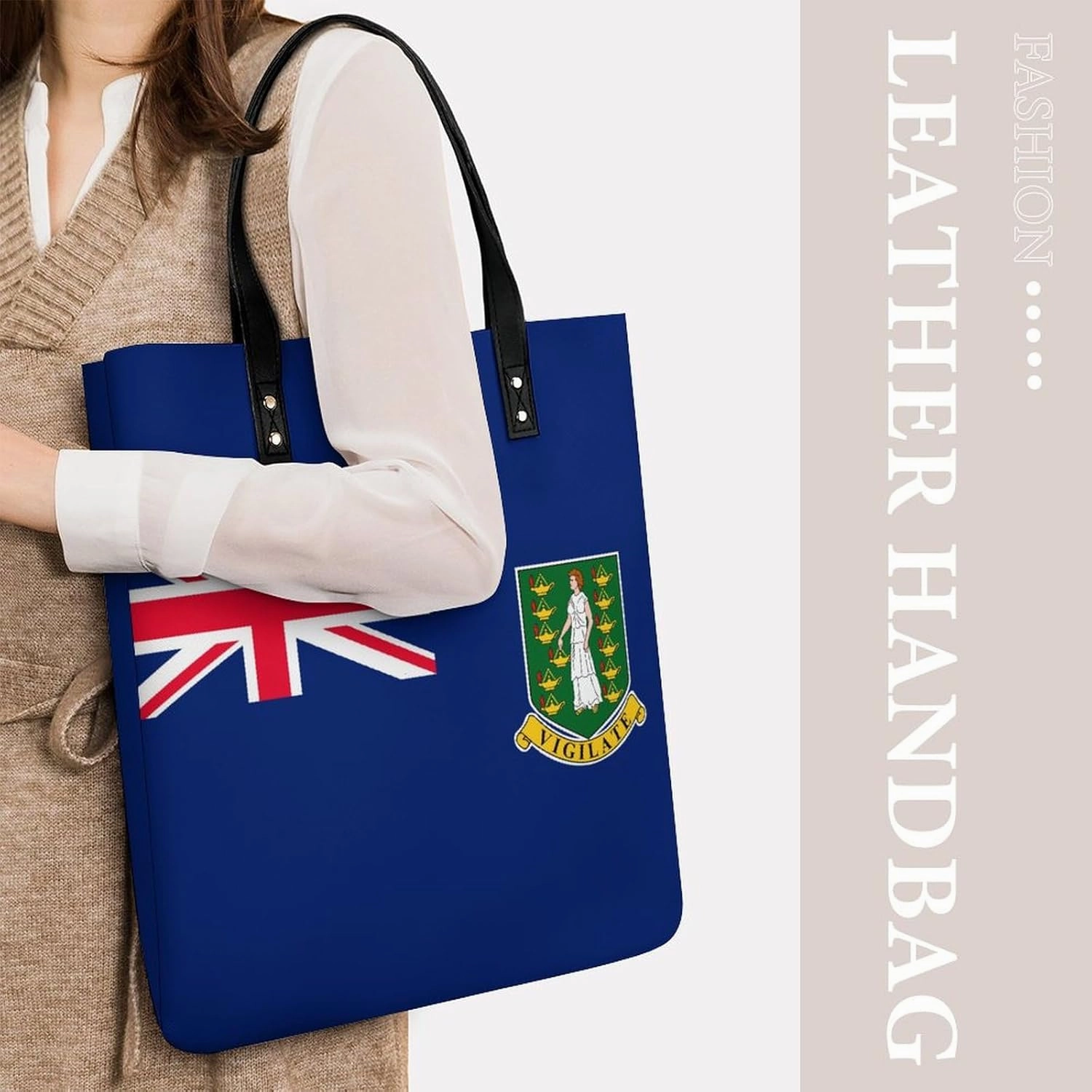 Elegant British Antarctic Territory Flag Women's Shoulder Bag Spacious Tote Handbag for Casual and Travel