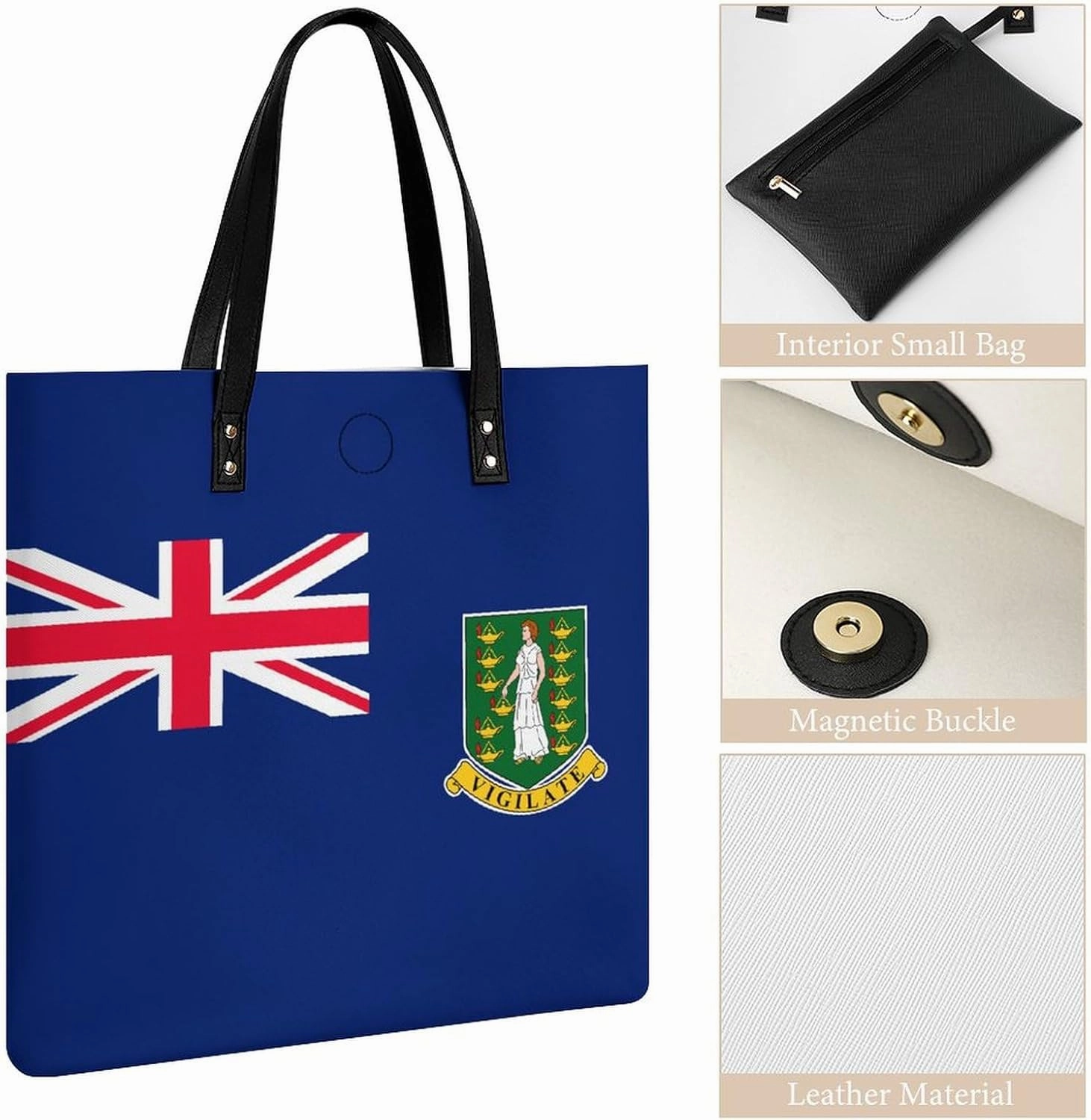 Elegant British Antarctic Territory Flag Women's Shoulder Bag Spacious Tote Handbag for Casual and Travel