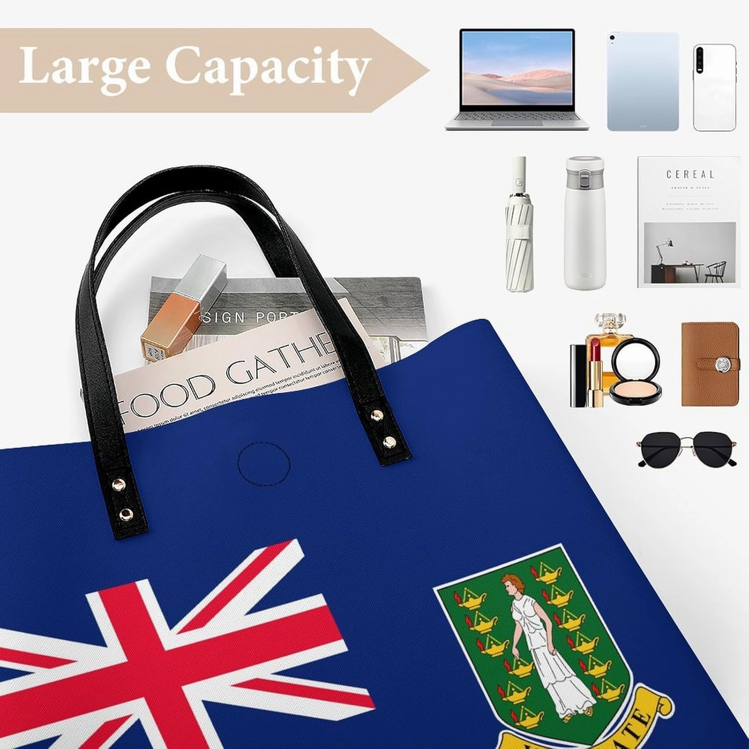 Elegant British Antarctic Territory Flag Women's Shoulder Bag Spacious Tote Handbag for Casual and Travel