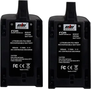 ELEOPTION Quadcopter Helicopter Replacement Battery, High Capacity Upgrade 1600mAh 11.1V Battery For Parrot Bebop Drone 3.0 RC Quad Helicopter (2 pack)