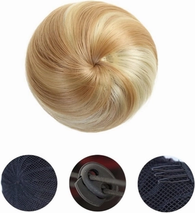 ENGENDER Hair Bun Synthetic Fiber Hair Extension Bun Donut Bun Ballerina Synthetic Wig Elastic Bun for Women Donut Hair Extension Bun Hair Piece(03)