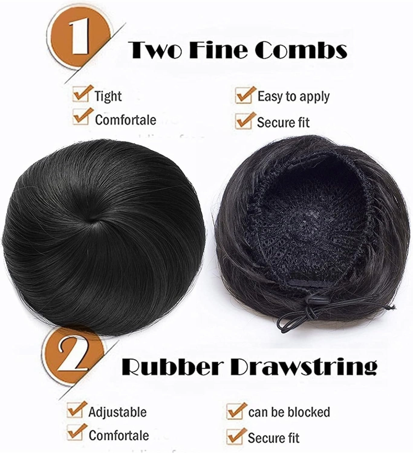 ENGENDER Hair Bun Synthetic Fiber Hair Extension Bun Donut Bun Ballerina Synthetic Wig Elastic Bun for Women Donut Hair Extension Bun Hair Piece(03)