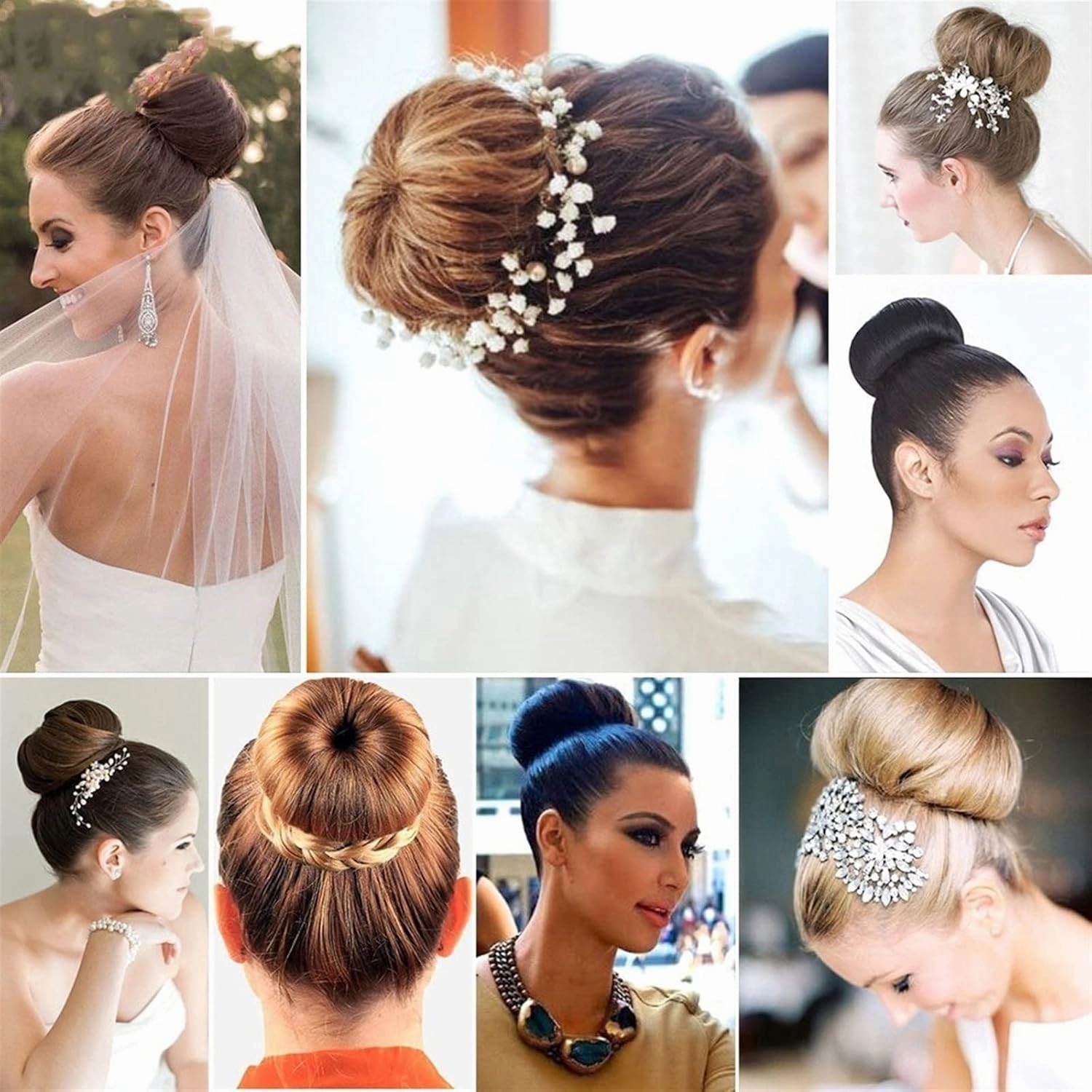 ENGENDER Hair Bun Synthetic Fiber Hair Extension Bun Donut Bun Ballerina Synthetic Wig Elastic Bun for Women Donut Hair Extension Bun Hair Piece(03)