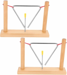 ERINGOGO Educational Triangle Bell Music Instrument Set Metal Triangle for Boys and Girls Wooden Stand Striker for Beginners