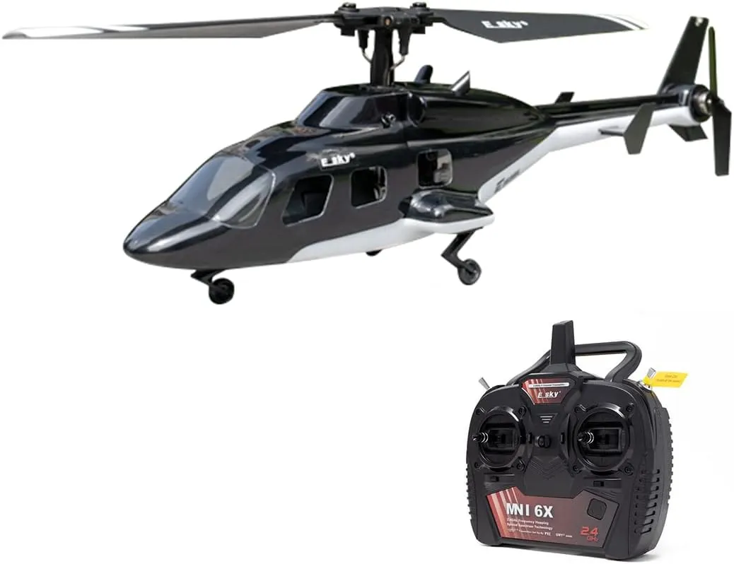 ESKY F150BL V3 5CH RC Helicopter Aircraft, Electric Simulation Tail-LED Fighter Plane Hobby-Grade Model for Airwolf Movie, 6-axis Gyroscope, Ready to Fly, for Beginner Children Teen